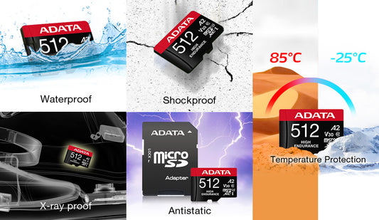 MEMORIA MICRO SD ADATA HIGH ENDURANCE V30 - U3 - 512GB - VIDEOVIGILANCIA